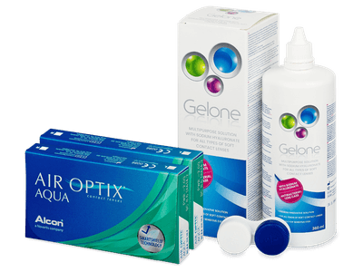 Air Optix Aqua (2x3 lentile) + soluție Gelone 360 ml
