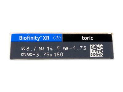 Biofinity XR Toric (3 lentile) - vizualizare parametrii